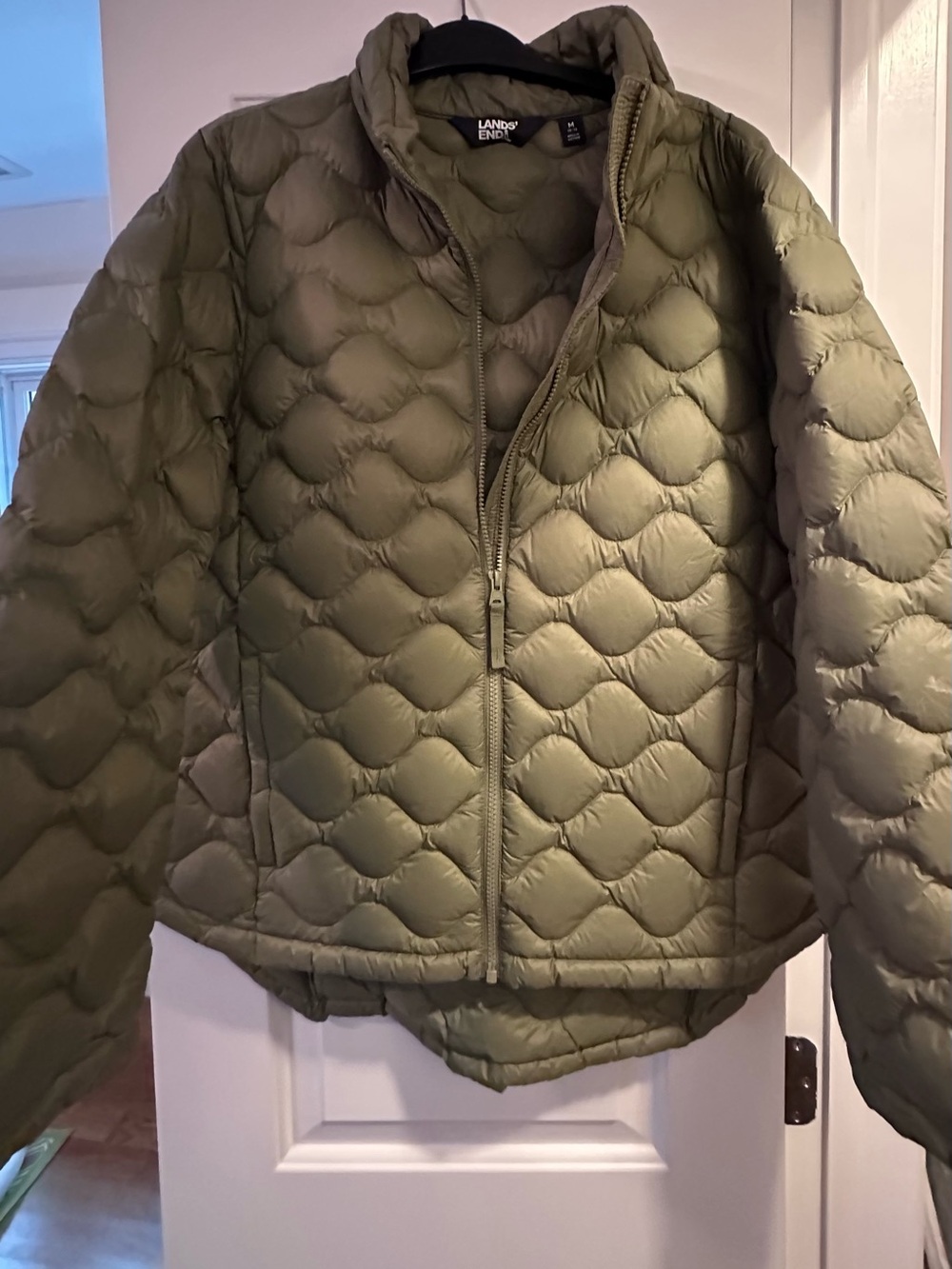 Lands' End Women's Olive Quilted Packable Jacket NWOT